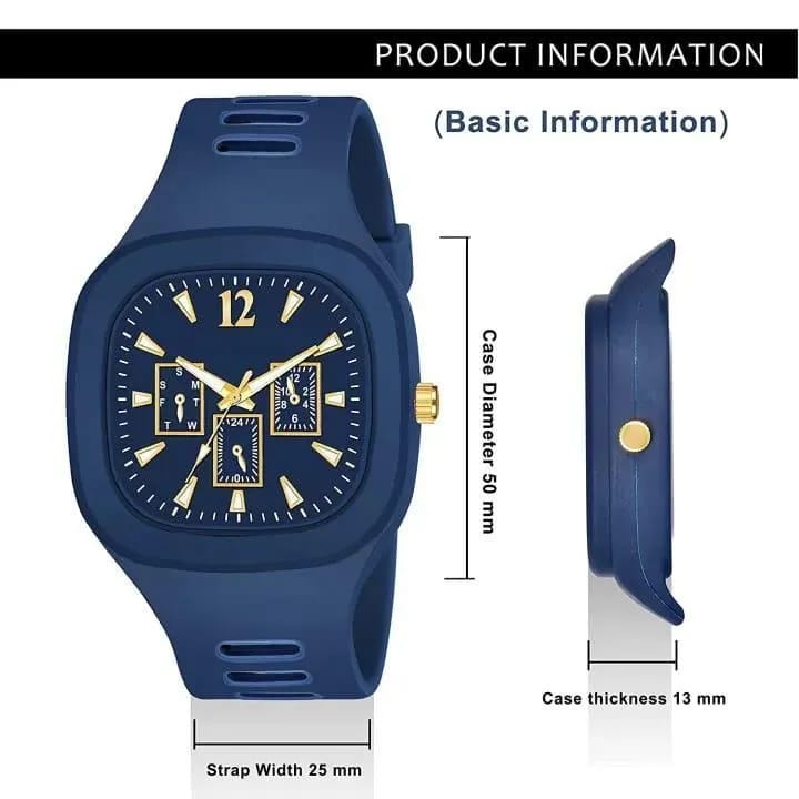 Man's Black Analogue Watch Lightweight Casual - Pak Style Hub
