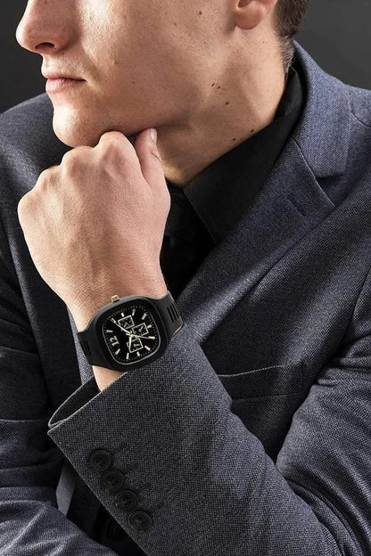 Man's Black Analogue Watch Lightweight Casual - Pak Style Hub